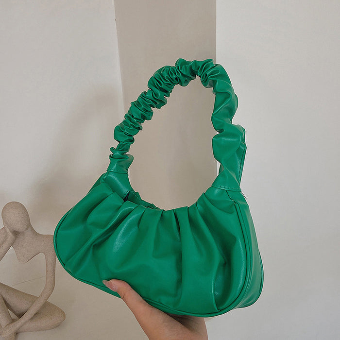 Wholesale New solid color cloud pleated bag, minimalist shoulder bag