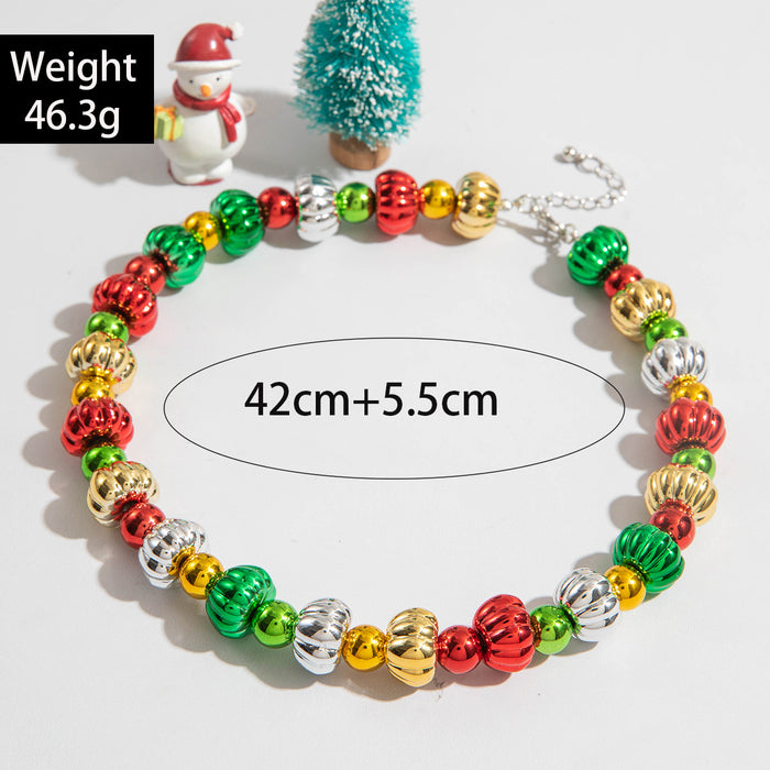 Wholesale Colorful Pumpkin Knot Star Square Block Beaded Chain Necklace MOQ≥2