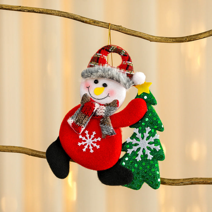 Wholesale Christmas Decorations Small Pendant Christmas Tree Fabric Pendant Elder Elk Doll Small Hanging Window Small Pendant