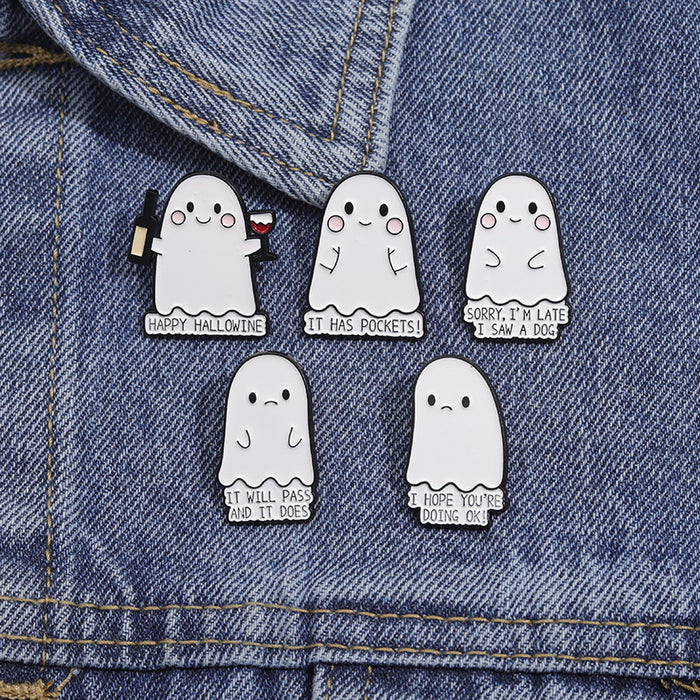 Wholesale Ghost Pumpkin Skull Brooch Zinc Alloy Pin Jewelry Accessory For Party Gift