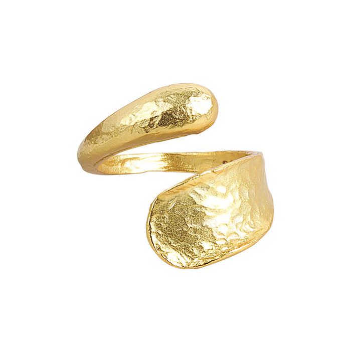 Wholesale Copper Electroplated Irregular Water Drop Open Ring For Women Trendy Fashion Jewelry Accessory