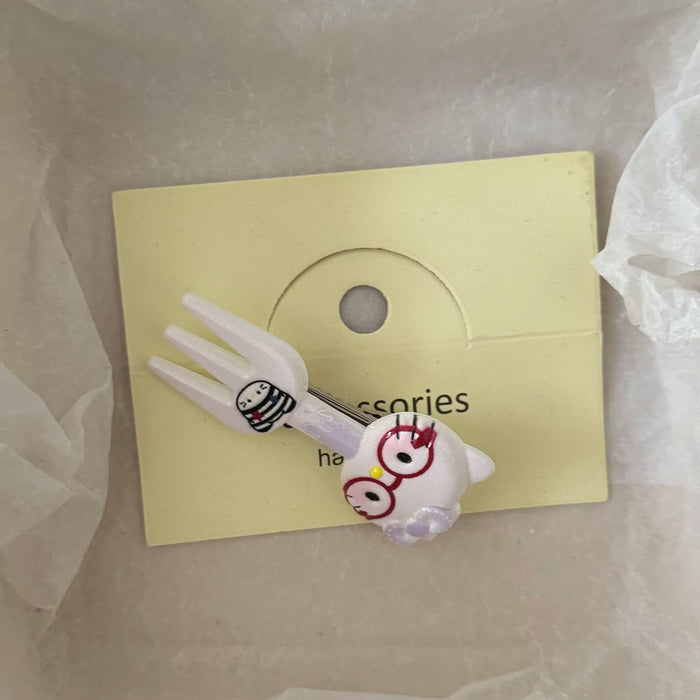 Wholesale Cat glasses fork hairpin cute duckbill hairpin hairpin hair accessories new