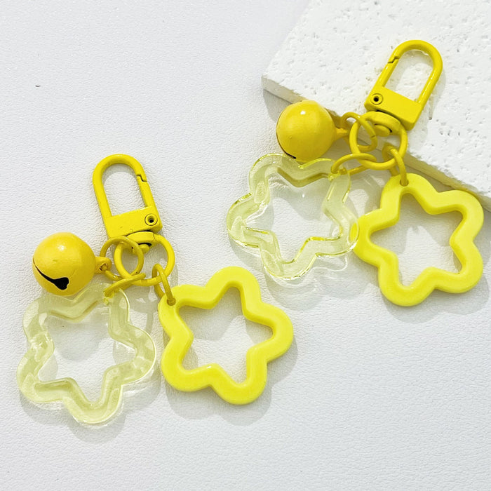 Wholesale Cute Star and Bell Design Plastic Resin Keychain Pendant MOQ≥5