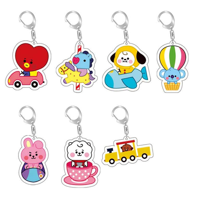 Wholesale Transparent Acrylic Cartoon Kpop Keychain JDC-KC-XinF003