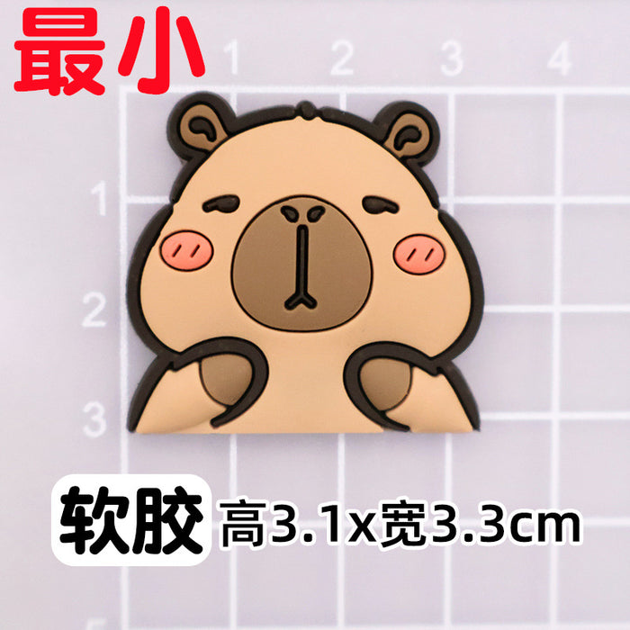 Wholesale 10pcs Capybara soft rubber decoration handmade DIY accessories mobile phone case slippers buckle cup stickers