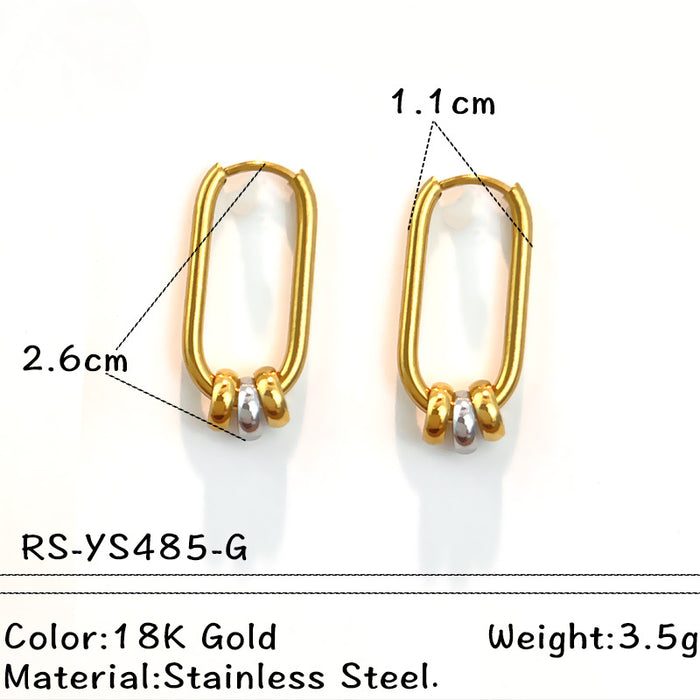 Wholesale Stainless Steel Color Matching Luxury Hoop Earrings