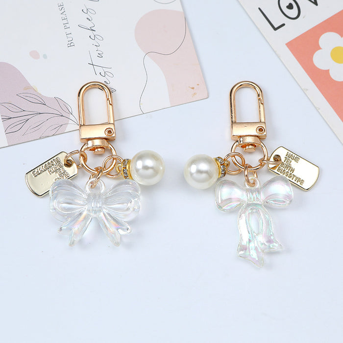 Wholesale   Bow  Keychain Word  Pendant Cute Women's Headphone Cover Bag Pendant