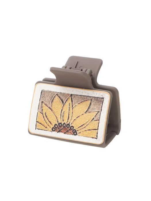 Wholesale Western Style Medium Leather Hairpin Sunflower Shark Clip Women' s Grab Clip