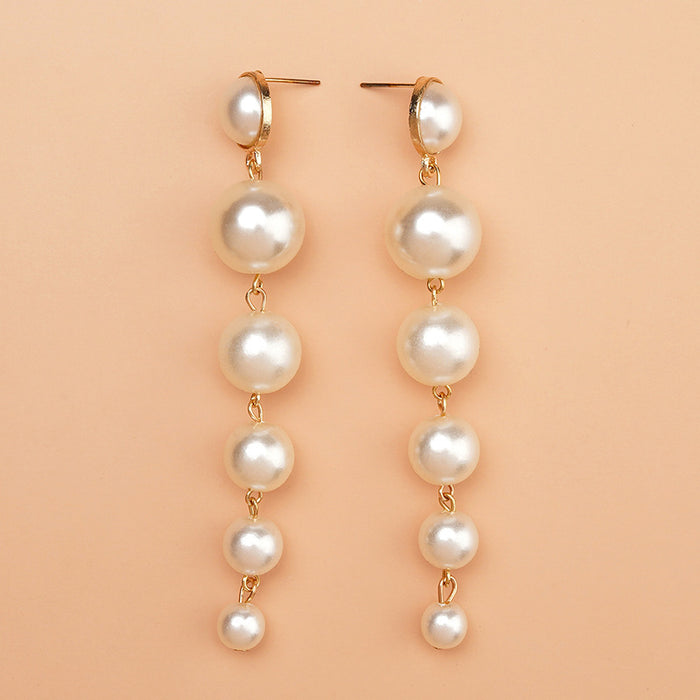 Wholesale  Tassel Pearl Earrings Women's All-match Fashion Pearl Tassel Earrings Ear Jewelry