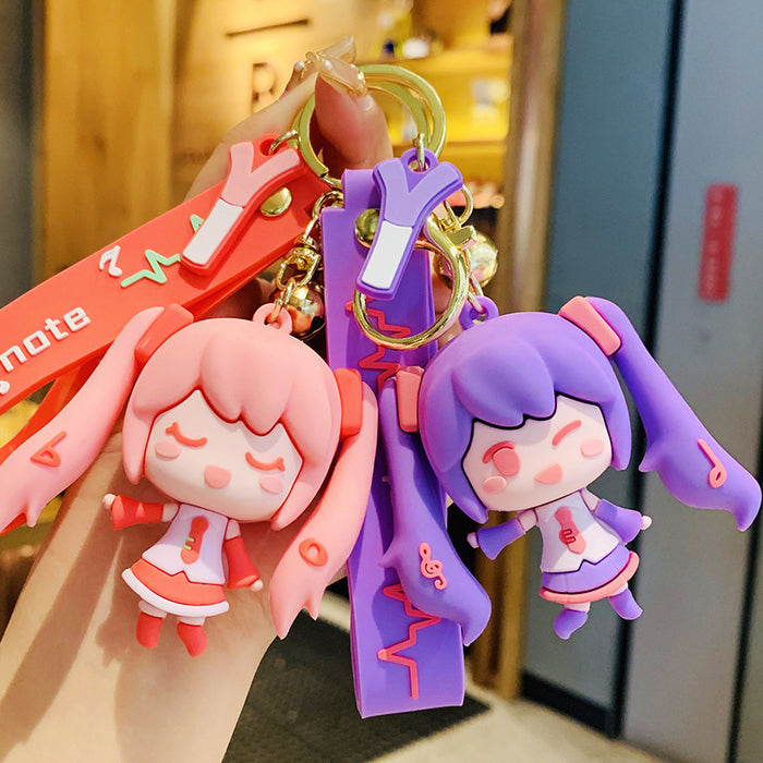 Wholesale PVC Cartoon Keychain Pendant Cute Pink Anime Figure Bag Charm Car Key Accessory