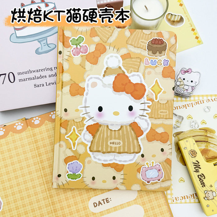 Wholesale 5pcs Baking Cat Hard cover Notebook Cute Full Color Painted Inner Page Cartoon Hand Ledger