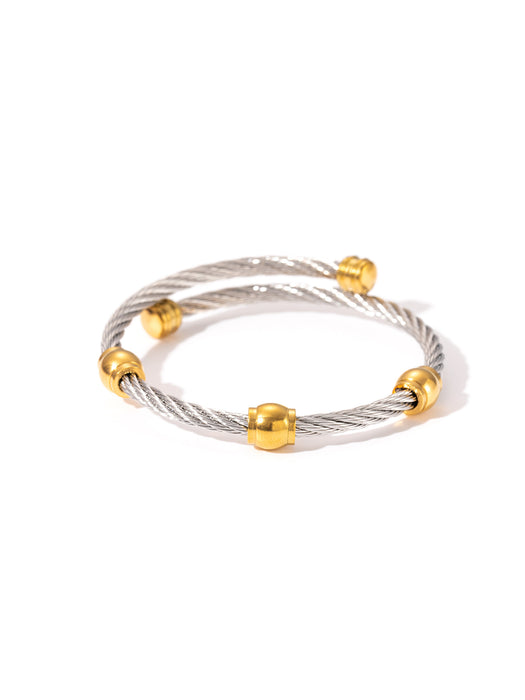 Wholesale steel wire rope gold bracelet