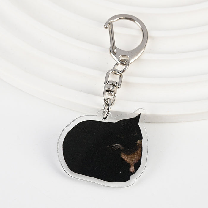 Wholesale Acrylic Cat Banana Cat Keychain JDC-KC-XBK001