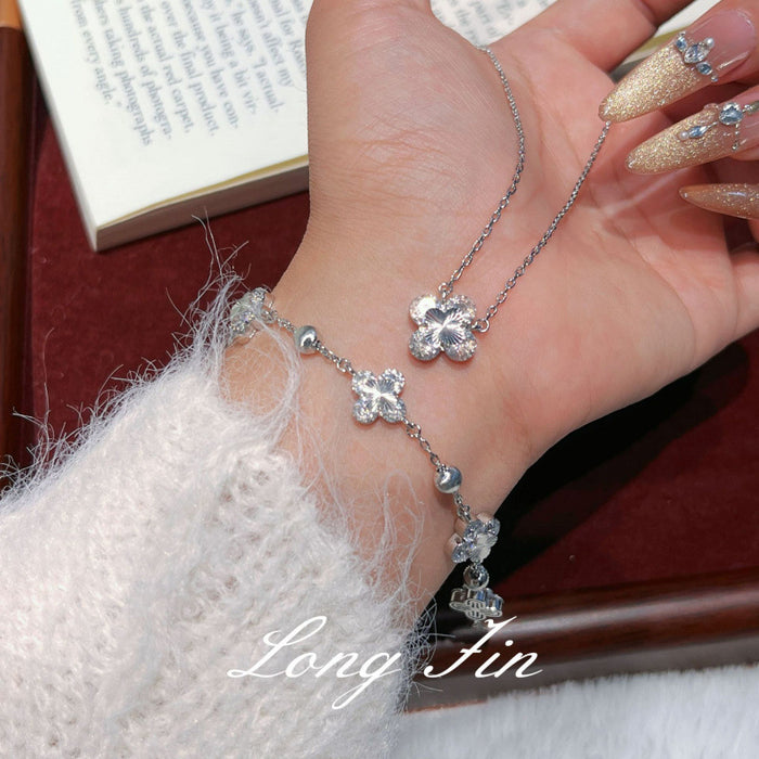 Wholesale Women's Four-Leaf Clover choker necklace Bracelet Earrings Set