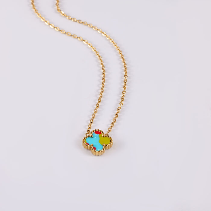 Wholesale Stainless Steel Four-Leaf Clover Collarbone Necklace