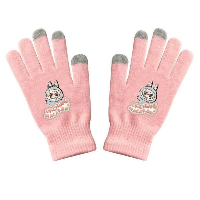 Wholesale Warm Dopamine Printed Knitted Gloves