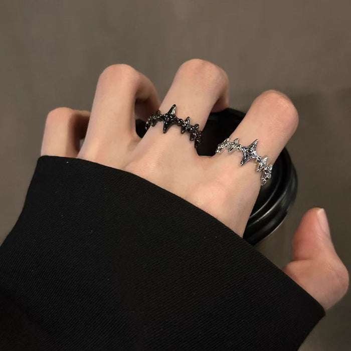 Wholesale Zircon cross opening ring design, retro, niche, high-end, versatile, and simple