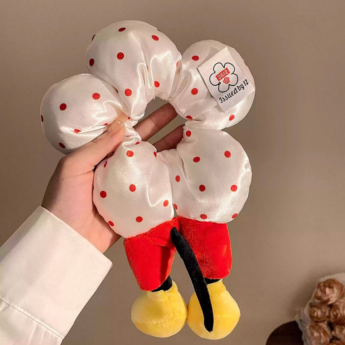 Wholesale Cute red polka dot plush scrunchie hair scrunchies