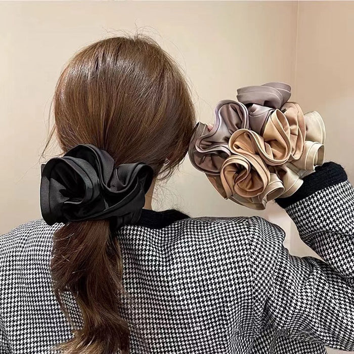 Wholesale Oversized Fungus Edge Flower Bud Satin Hair Tie JDC-HS-QZ005