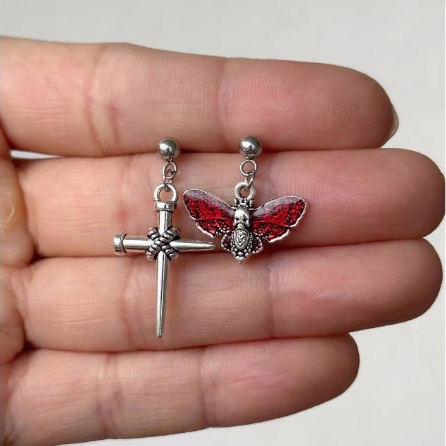 Wholesale New popular stainless steel earrings with asymmetrical cross earrings