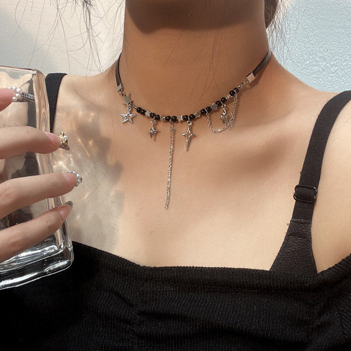 Wholesale Tassel necklace exquisite, simple, niche design, collarbone chain personalized