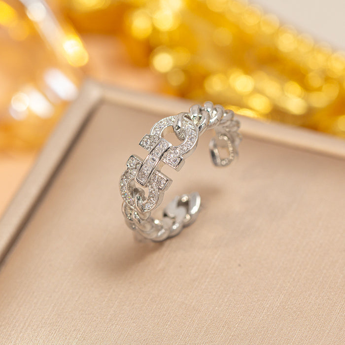 Wholesale Vintage Gold Plated Geometric Hollow Out Ring Adjustable Jewelry Accessory MOQ≥2