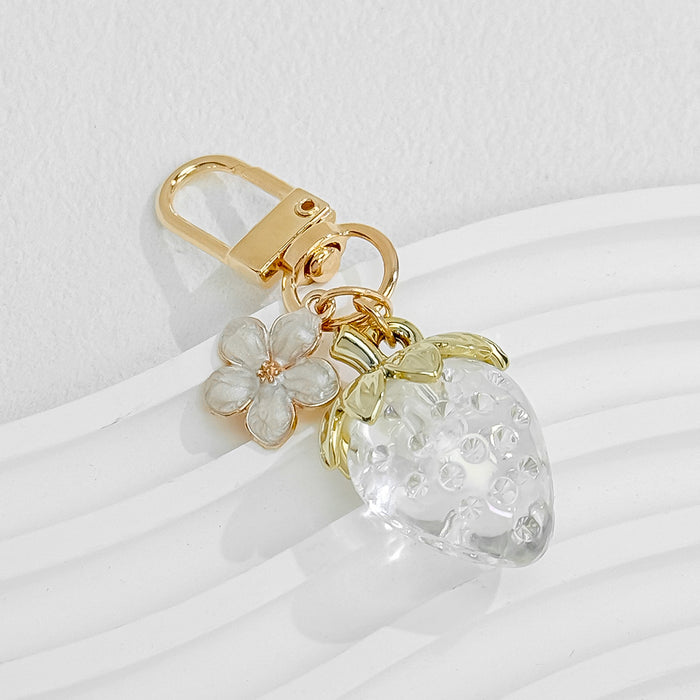 Wholesale Strawberry Pendant Bag Glitter Keychain Gift Valentine's Day