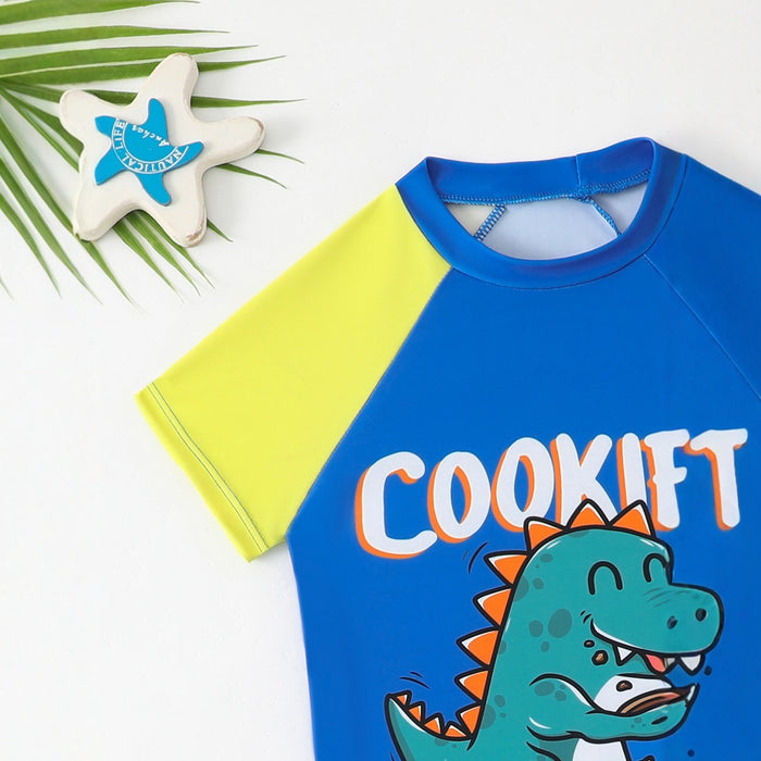 Wholesale Children's quick drying split short sleeved swimsuit cartoon cute swimsuit set