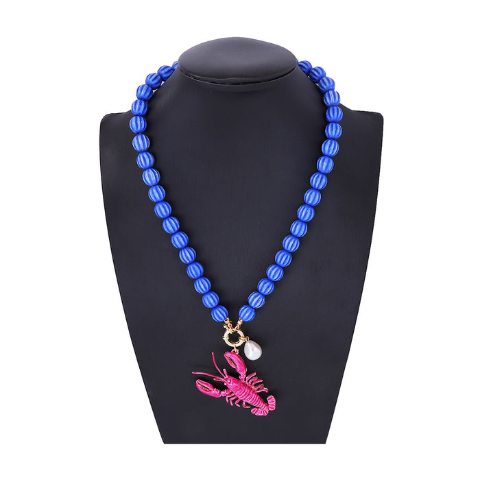 Wholesale Alloy Oil Dropping Pendant Beaded Necklace All-match Beach Style Necklace Women