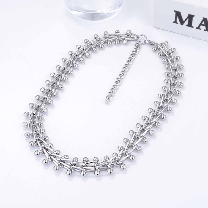 Wholesale horseshoe buckle design women's metal chain clavicle chain