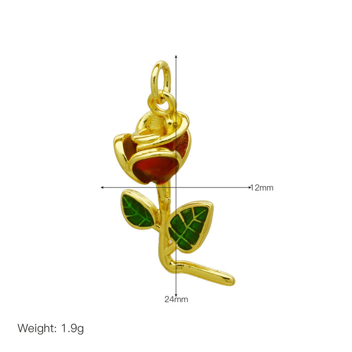 Wholesale Color Drop Oil Cherry Apple Rose Red Pepper Pendant Necklace Clavicle Chain