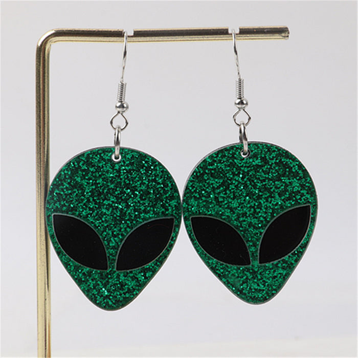 Wholesale Acrylic Alien Glitter Mask Earrings JDC-ES-ChouD016