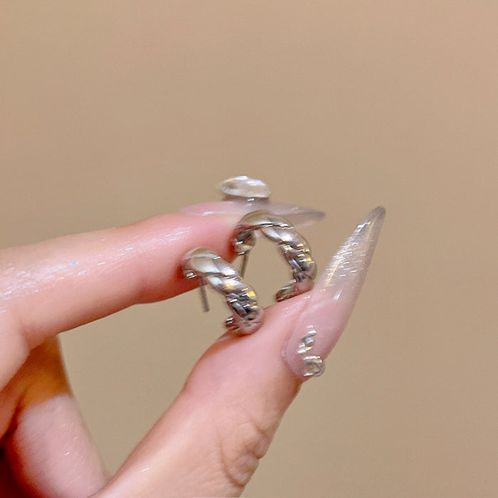 Wholesale Circle earrings, light luxury, niche temperament, personalized earrings, earrings, accessories