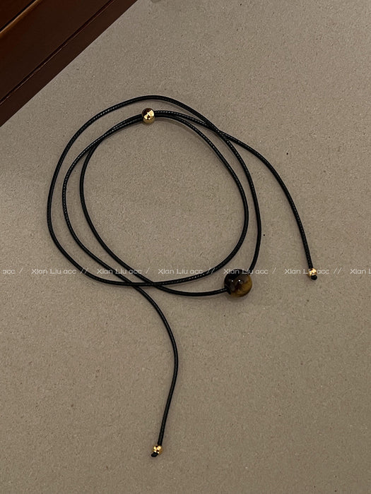 Wholesale Stone black rope  Women's Light luxury  clavicle chain accessories