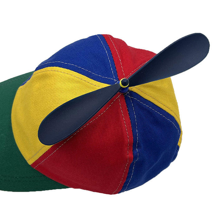 Wholesale Rainbow patchwork bamboo dragonfly propeller soft-top baseball cap