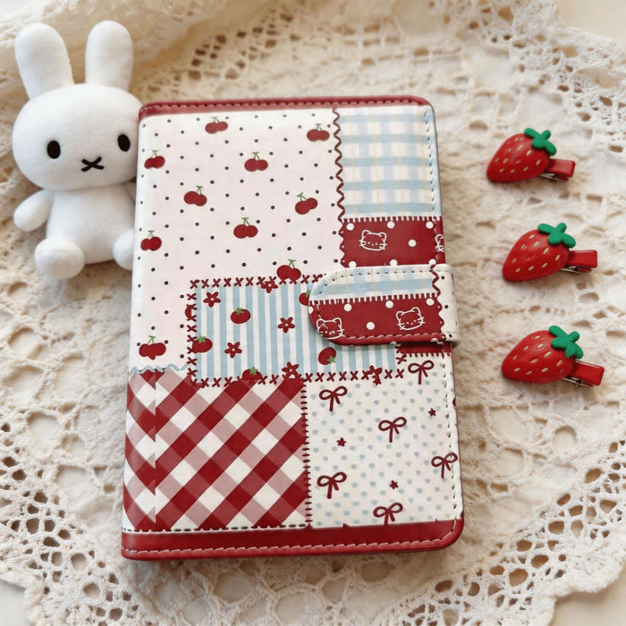 Wholesale Trendy A6 Loose-Leaf Notebook Cherry Bow Pattern PU Cover Casual Journal