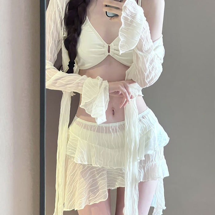 Wholesale Hot spring swimsuit bikini four piece set sexy split swimsuit tight fitting