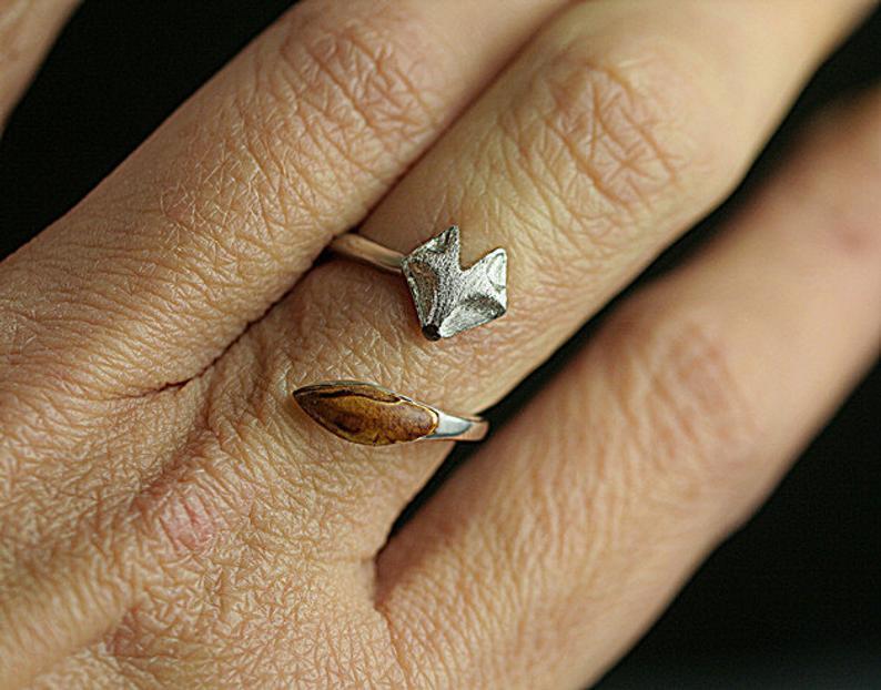 Wholesale New Fashionable and Personalized Small Animal Fox Open Ring Vintage Trendy Jewelry