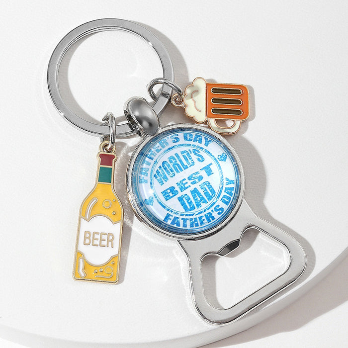 Wholesale Father's Day Beer Bottle Opener Alloy Keychain JDC-KC-HuiWen016