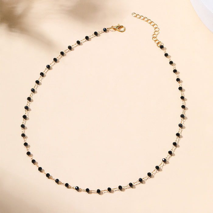 Wholesale New jewelry simple alloy zircon necklace fashionable and versatile collarbone chain necklace