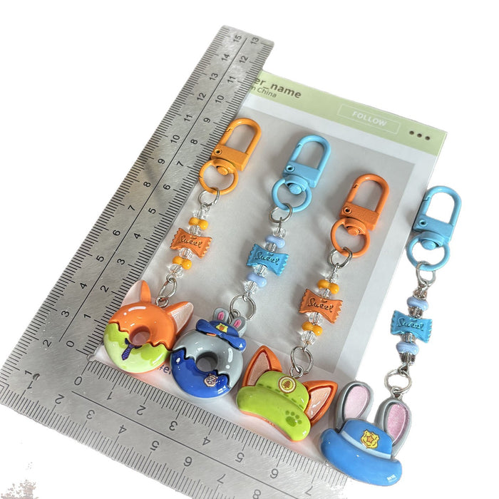 Wholesale Cute Cartoon Beaded Keychains for Couples