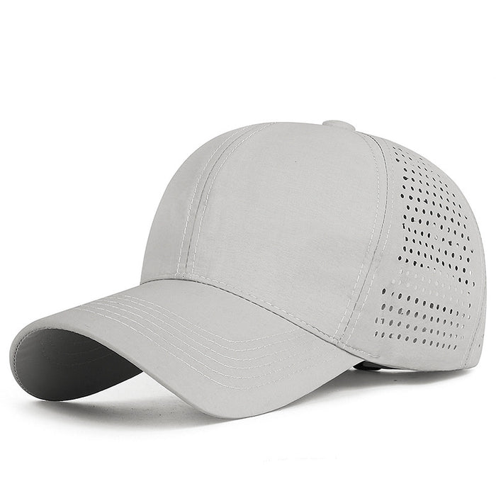 Wholesale Quick-drying Perforated Cap Women's Spring and Summer Sunscreen Soft Top Breathable Sports Travel howing Small Baseball Cap for Men