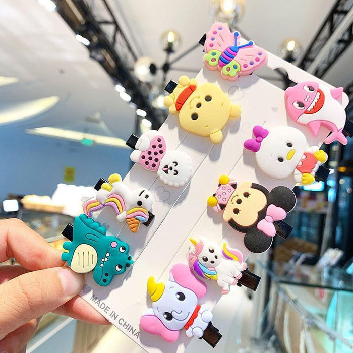 Wholesale Soft Clay Duckbill Hair Clips Mermaid Princess Unicorn Set for Baby Kids Hair Accessory