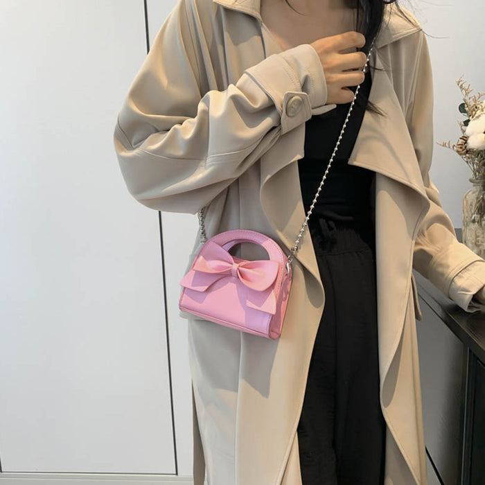 Wholesale Children's bag new fashion bow handbag niche candy color mini crossbody bag