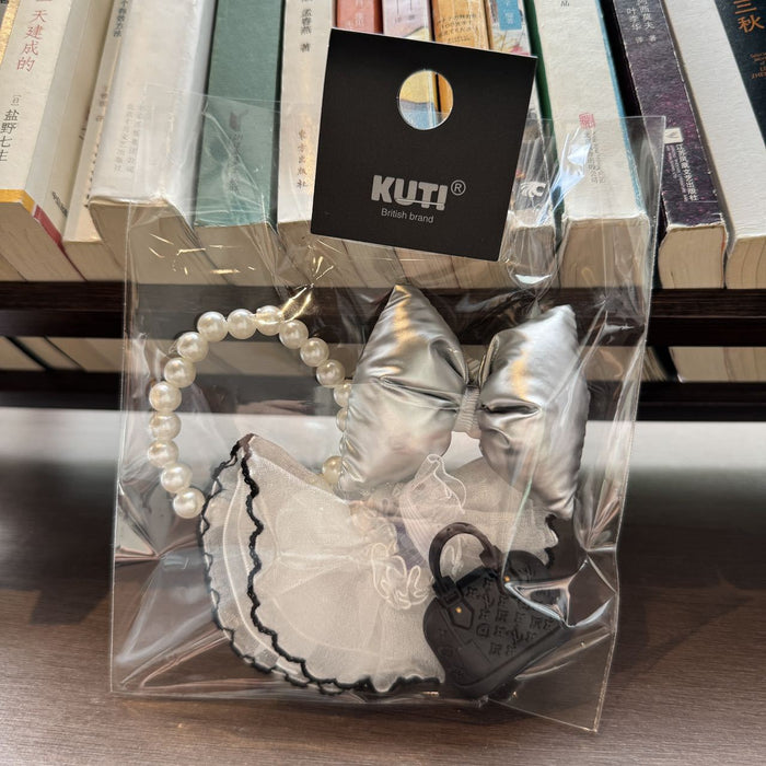 Wholesale Doll clothes bow lace dress with bag pull cloth clothes accessories