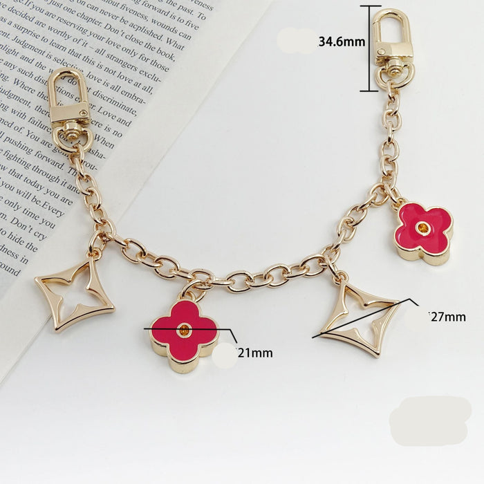 Wholesale Metal four-leaf clover extension chain metal keychain