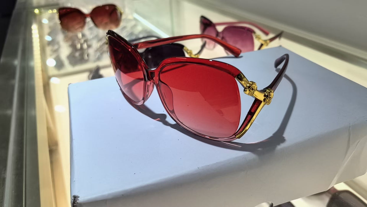 Wholesale Women's Sunglasses Camellia Hollow Dot Lacquer Rose