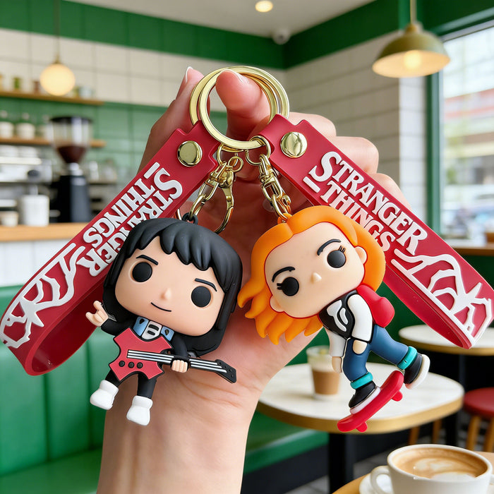 Wholesale Cartoon Dustin Silicone Keychain Car Key Accessory Bag Charm Trendy Gift Boutique Resale MOQ≥2