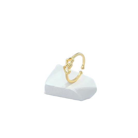 Wholesale Finger ring with creative and personalized double heart-shaped design, simple and fashionable heart ring