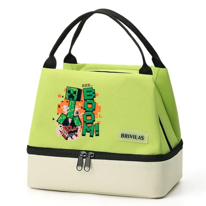 Wholesale Cartoon Double Layer Insulated Lunch Bag Oxford Fabric Picnic Tote Casual Outing Gift